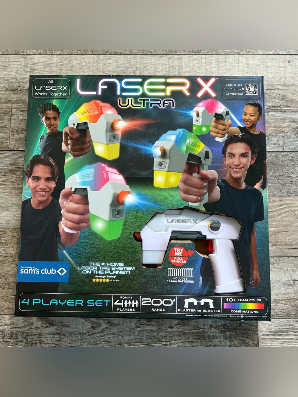 NIB Laser X Ultra 200' Laser Tag Blaster, 4 pk.